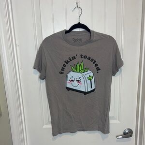 Gray Graphic T-Shirt with Toaster Design